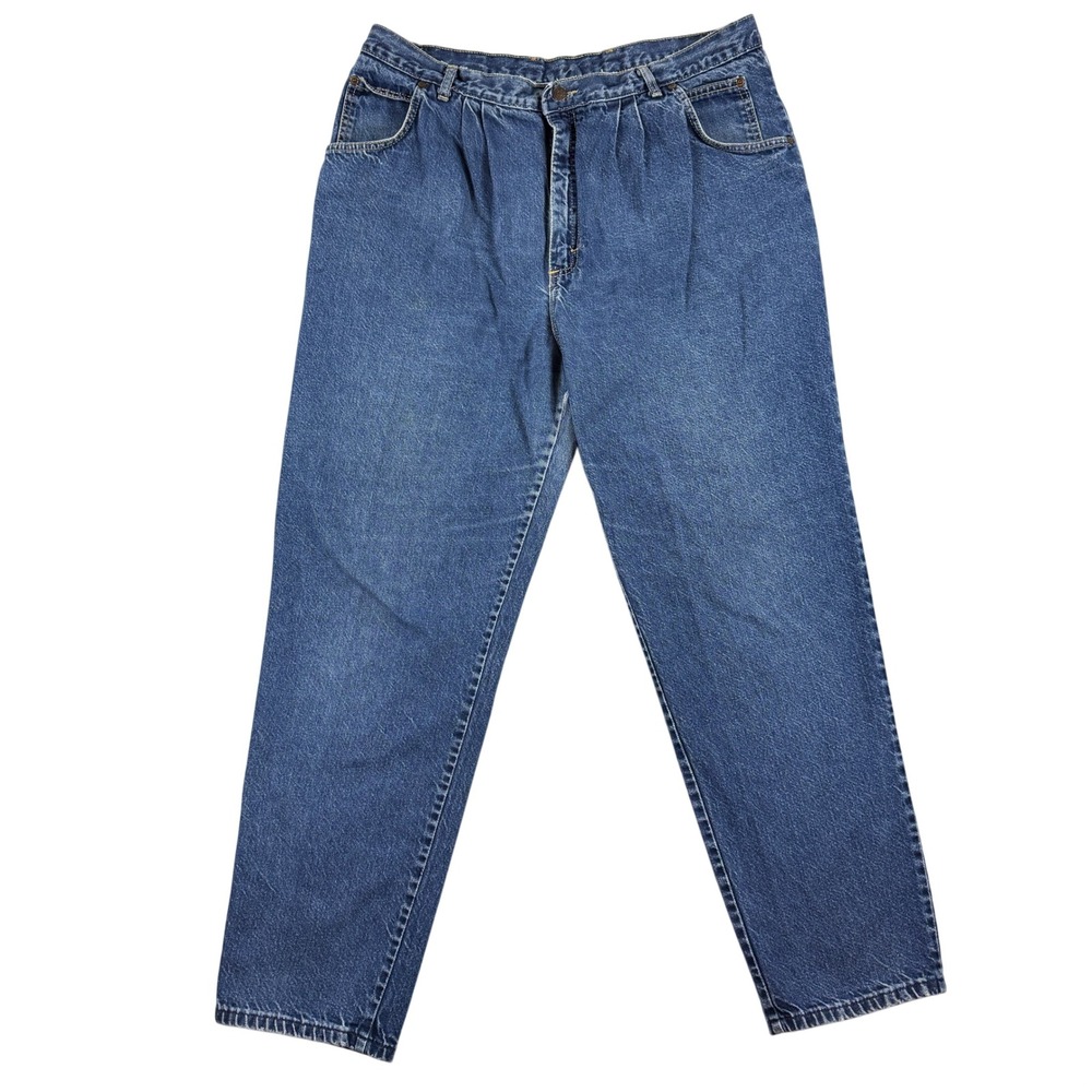 Vintage 80s Sasson Jeans Womens 38 Medium Wash Denim Pleated High Rise Retro